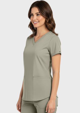 Panda Uniform Made in USA Women's Shirttail Hem V-Neck Tunic Scrub Top