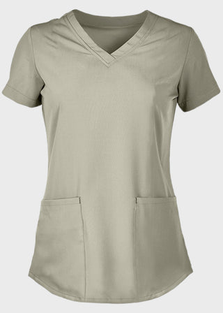 Panda Uniform Made in USA Women's Shirttail Hem V-Neck Tunic Scrub Top