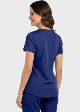 Panda Uniform Made in USA Women's Shirttail Hem V-Neck Tunic Scrub Top