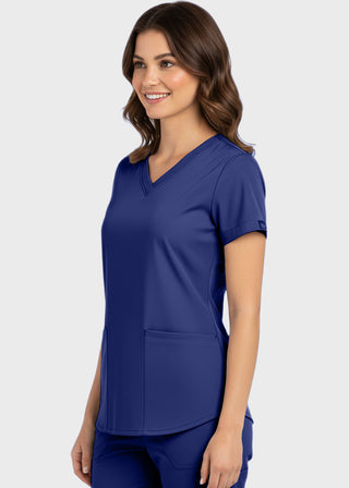 Panda Uniform Made in USA Women's Shirttail Hem V-Neck Tunic Scrub Top