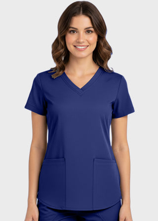 Panda Uniform Made in USA Women's Shirttail Hem V-Neck Tunic Scrub Top