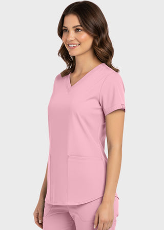 Panda Uniform Made in USA Women's Shirttail Hem V-Neck Tunic Scrub Top