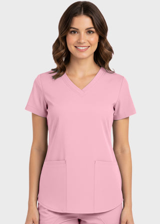 Panda Uniform Made in USA Women's Shirttail Hem V-Neck Tunic Scrub Top