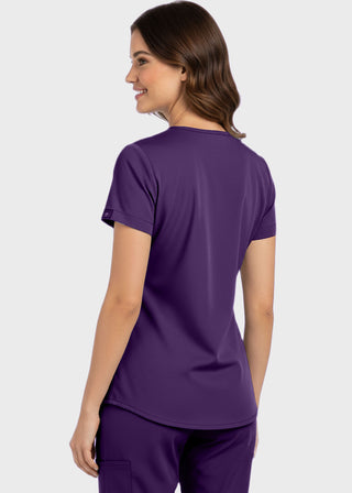 Panda Uniform Made in USA Women's Shirttail Hem V-Neck Tunic Scrub Top