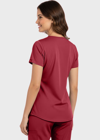 Panda Uniform Made in USA Women's Shirttail Hem V-Neck Tunic Scrub Top