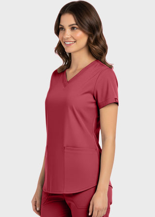 Panda Uniform Made in USA Women's Shirttail Hem V-Neck Tunic Scrub Top
