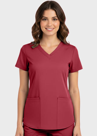 Panda Uniform Made in USA Women's Shirttail Hem V-Neck Tunic Scrub Top