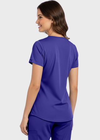 Panda Uniform Made in USA Women's Shirttail Hem V-Neck Tunic Scrub Top