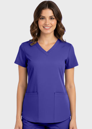 Panda Uniform Made in USA Women's Shirttail Hem V-Neck Tunic Scrub Top
