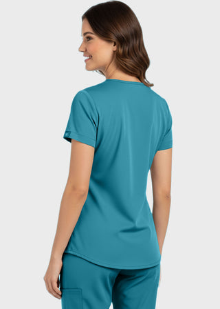 Panda Uniform Made in USA Women's Shirttail Hem V-Neck Tunic Scrub Top