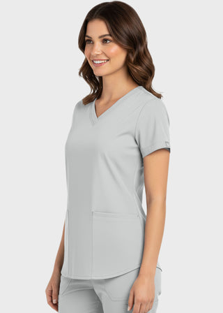 Panda Uniform Made in USA Women's Shirttail Hem V-Neck Tunic Scrub Top