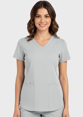 Panda Uniform Made in USA Women's Shirttail Hem V-Neck Tunic Scrub Top