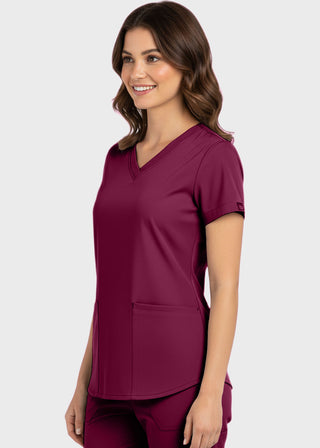 Panda Uniform Made in USA Women's Shirttail Hem V-Neck Tunic Scrub Top