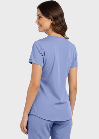 Panda Uniform Made in USA Women's Shirttail Hem V-Neck Tunic Scrub Top