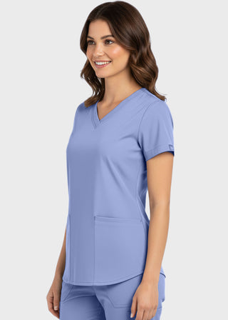 Panda Uniform Made in USA Women's Shirttail Hem V-Neck Tunic Scrub Top