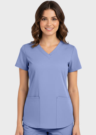 Panda Uniform Made in USA Women's Shirttail Hem V-Neck Tunic Scrub Top