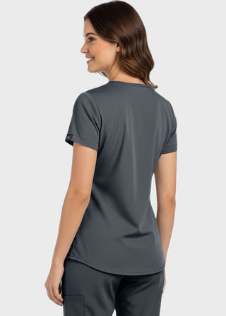 Panda Uniform Made in USA Women's Shirttail Hem V-Neck Tunic Scrub Top