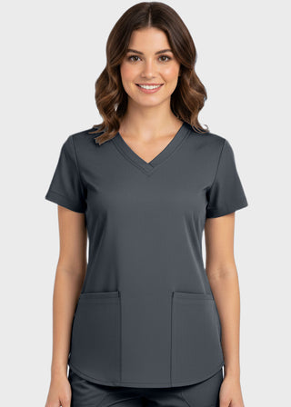 Panda Uniform Made in USA Women's Shirttail Hem V-Neck Tunic Scrub Top