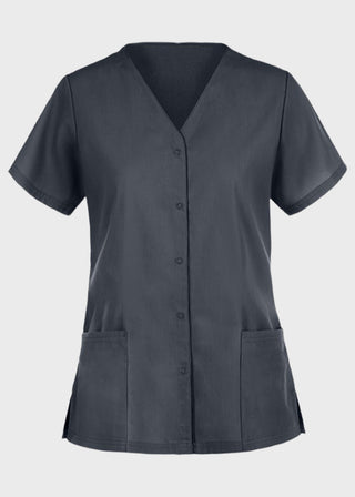 Panda Uniform Unisex Two Pocket Button Front Solid Nursing Scrub Top