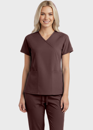 Panda Uniform Made in USA Women's Two Pocket Mock Wrap Scrub Top