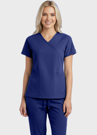 Panda Uniform Made in USA Women's Two Pocket Mock Wrap Scrub Top