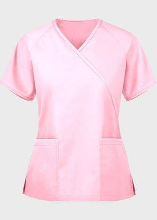 Panda Uniform Made in USA Women's Two Pocket Mock Wrap Scrub Top