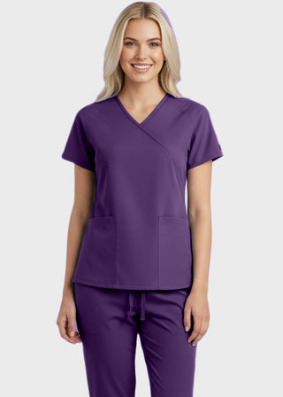 Panda Uniform Women's Two Pocket Mock Wrap Scrub Top
