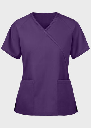 Panda Uniform Made in USA Women's Two Pocket Mock Wrap Scrub Top