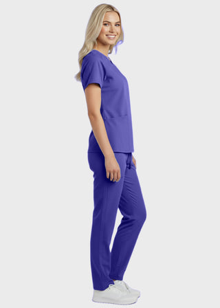 Panda Uniform Women's Two Pocket Mock Wrap Scrub Top