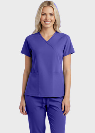 Panda Uniform Made in USA Women's Two Pocket Mock Wrap Scrub Top