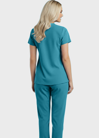 Panda Uniform Made in USA Women's Two Pocket Mock Wrap Scrub Top
