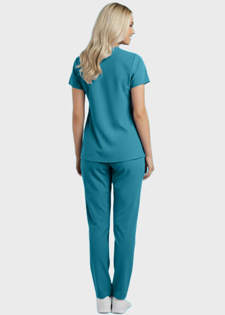 Panda Uniform Made in USA Women's Two Pocket Mock Wrap Scrub Top