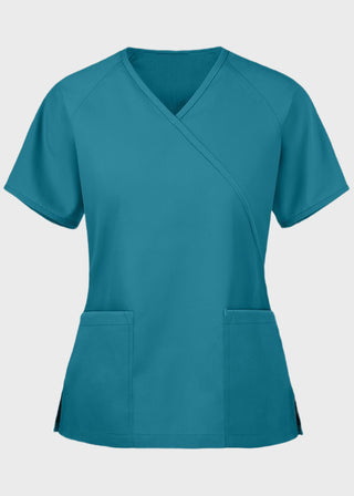 Panda Uniform Made in USA Women's Two Pocket Mock Wrap Scrub Top