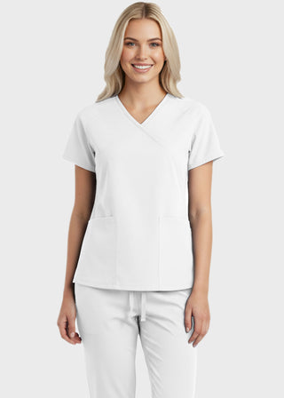 Panda Uniform Women's Two Pocket Mock Wrap Scrub Top