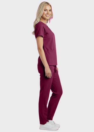 Panda Uniform Made in USA Women's Two Pocket Mock Wrap Scrub Top