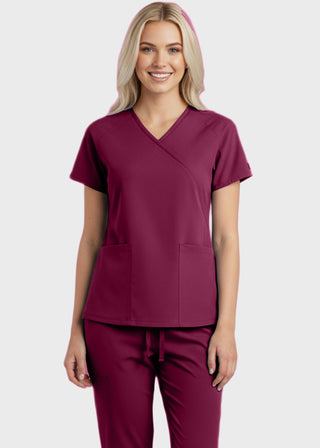 Panda Uniform Made in USA Women's Two Pocket Mock Wrap Scrub Top