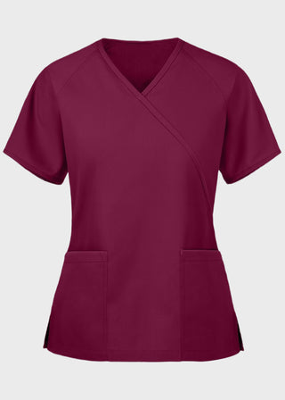 Panda Uniform Made in USA Women's Two Pocket Mock Wrap Scrub Top
