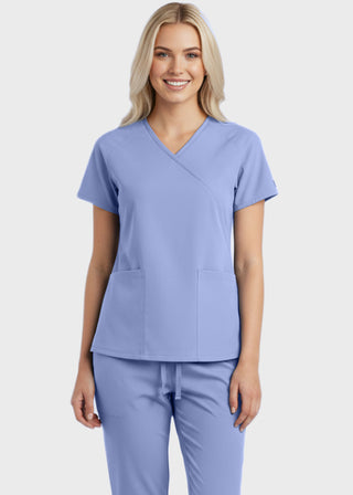 Panda Uniform Made in USA Women's Two Pocket Mock Wrap Scrub Top