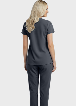 Panda Uniform Made in USA Women's Two Pocket Mock Wrap Scrub Top