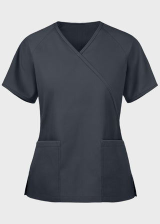 Panda Uniform Made in USA Women's Two Pocket Mock Wrap Scrub Top