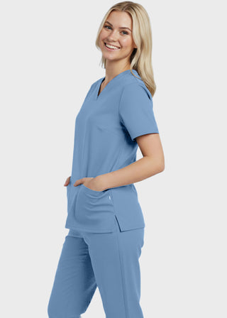 Panda Uniform Women's Two Pocket V-Neck Basic Nurse Scrub Top