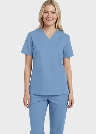Panda Uniform Women's Two Pocket V-Neck Basic Nurse Scrub Top