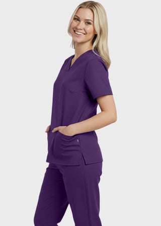 Panda Uniform Women's Two Pocket V-Neck Basic Nurse Scrub Top