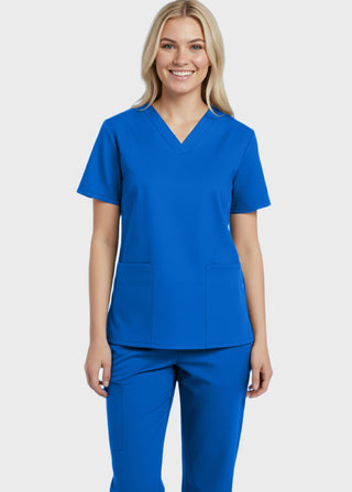 Panda Uniform Women's Two Pocket V-Neck Basic Nurse Scrub Top