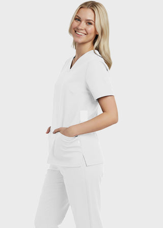 Panda Uniform Women's Two Pocket V-Neck Basic Nurse Scrub Top