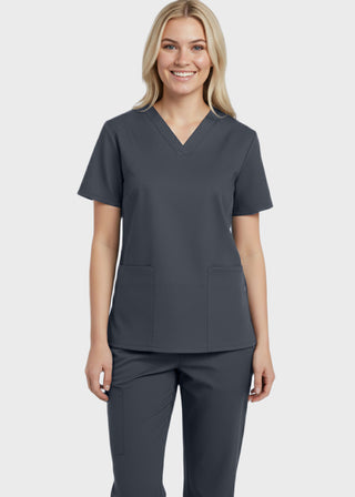Panda Uniform Women's Two Pocket V-Neck Basic Nurse Scrub Top