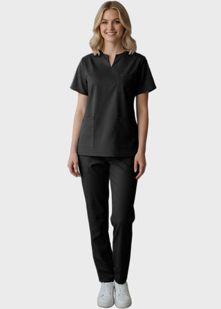 Panda Uniform Women's Three Pocket Split Neck Nursing Scrub Top