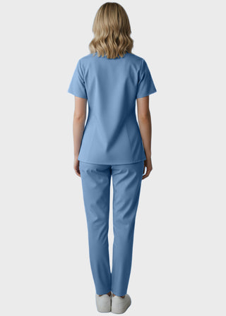 Panda Uniform Women's Three Pocket Split Neck Nursing Scrub Top