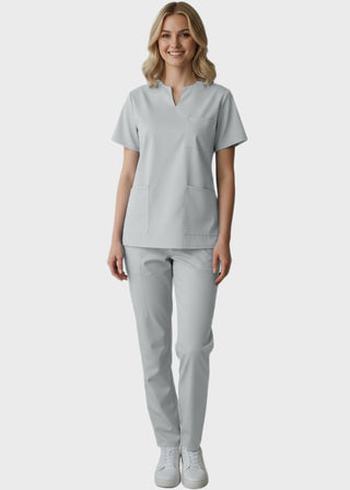 Panda Uniform Women's Three Pocket Split Neck Nursing Scrub Top