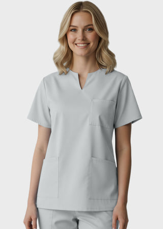 Panda Uniform Women's Three Pocket Split Neck Nursing Scrub Top